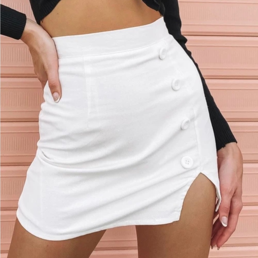 Win Your Heart Skirt (Mini) in White by Beginning Boutique